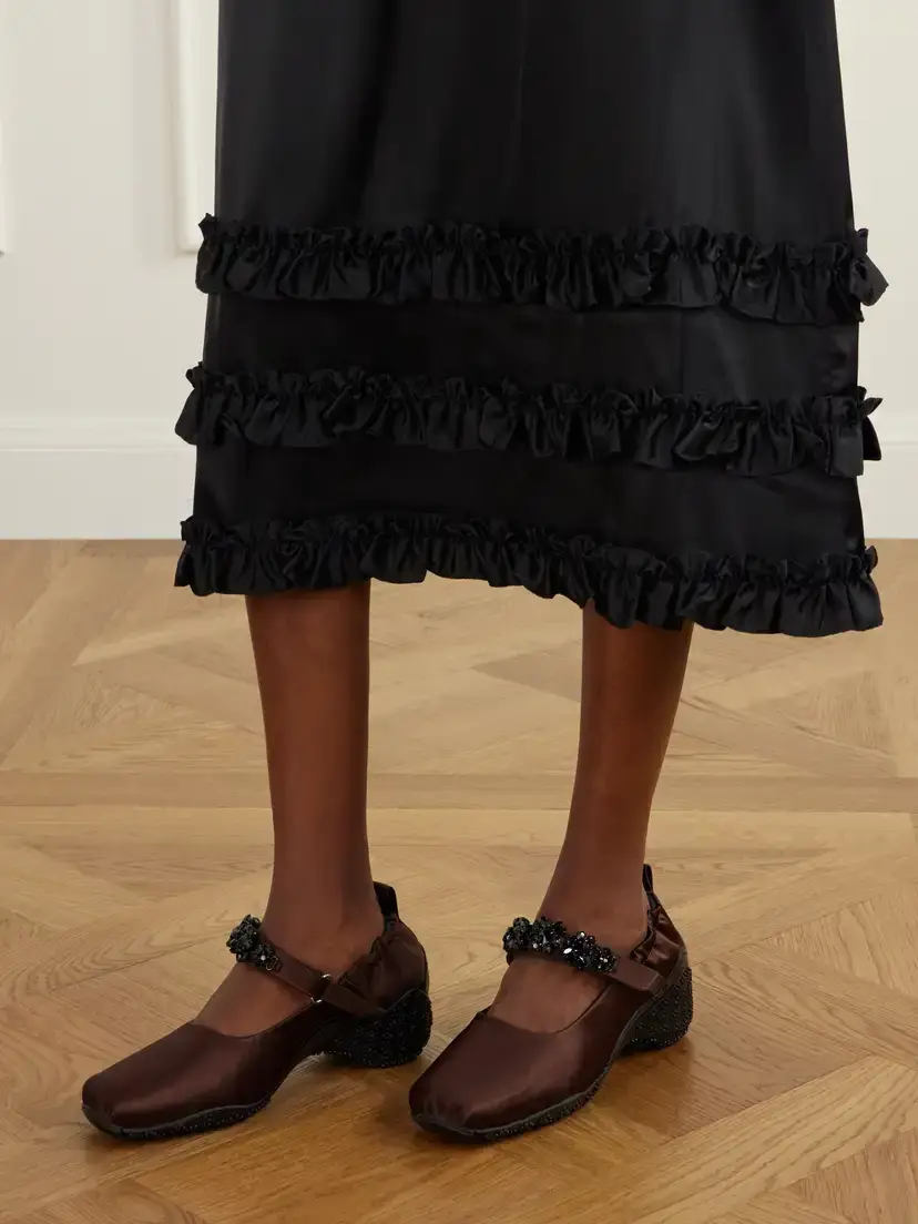 Simone Rocha Ballet Runner Crystal-embellished Satin Pumps | Thumbnail 2 Simone Rocha Ballet Runner Crystal-embellished Satin Pumps | Thumbnail 2