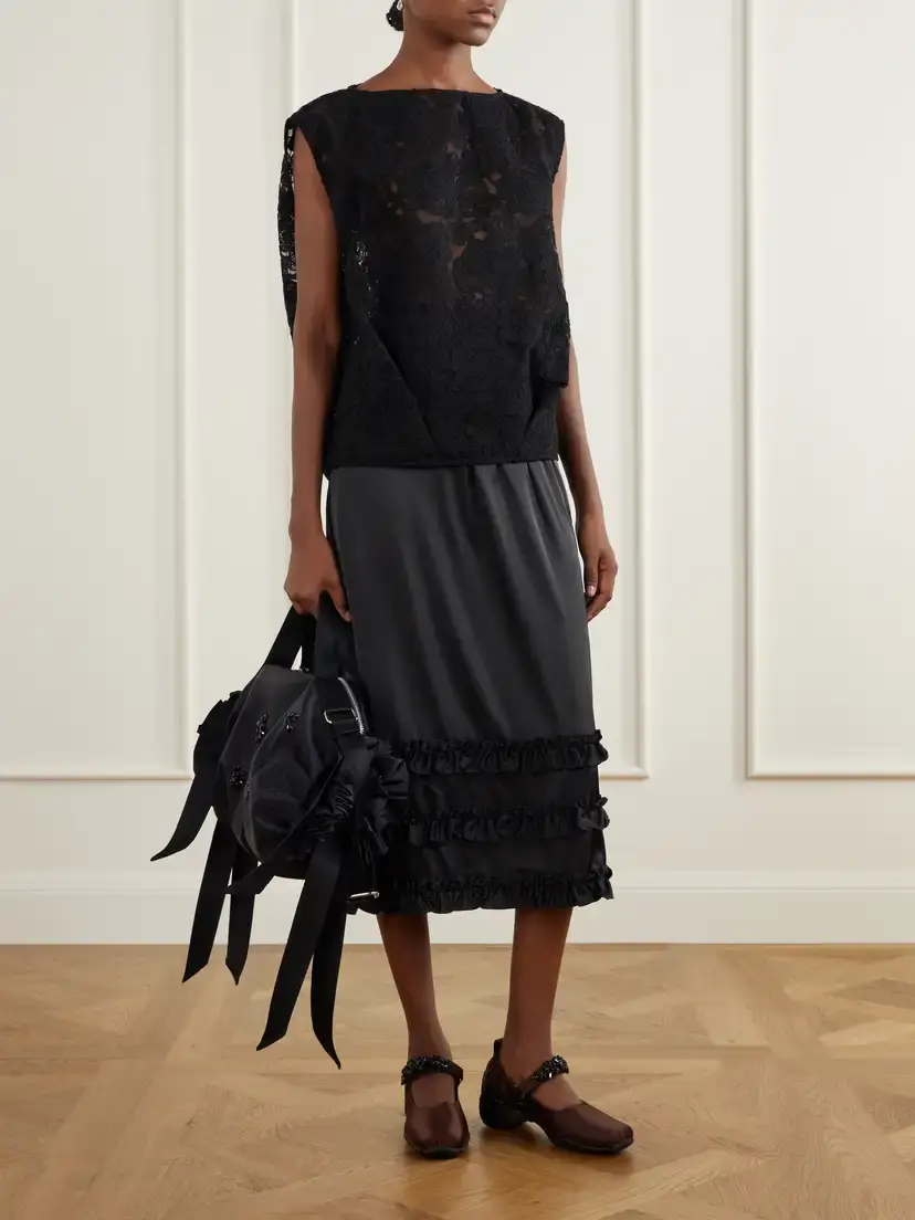 Simone Rocha Ballet Runner Crystal-embellished Satin Pumps | Thumbnail 4 Simone Rocha Ballet Runner Crystal-embellished Satin Pumps | Thumbnail 4