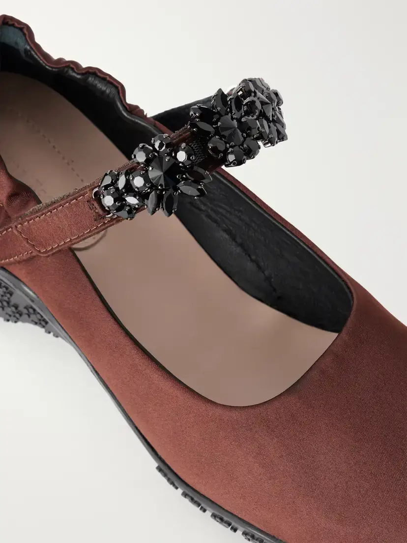 Simone Rocha Ballet Runner Crystal-embellished Satin Pumps | Thumbnail 5 Simone Rocha Ballet Runner Crystal-embellished Satin Pumps | Thumbnail 5