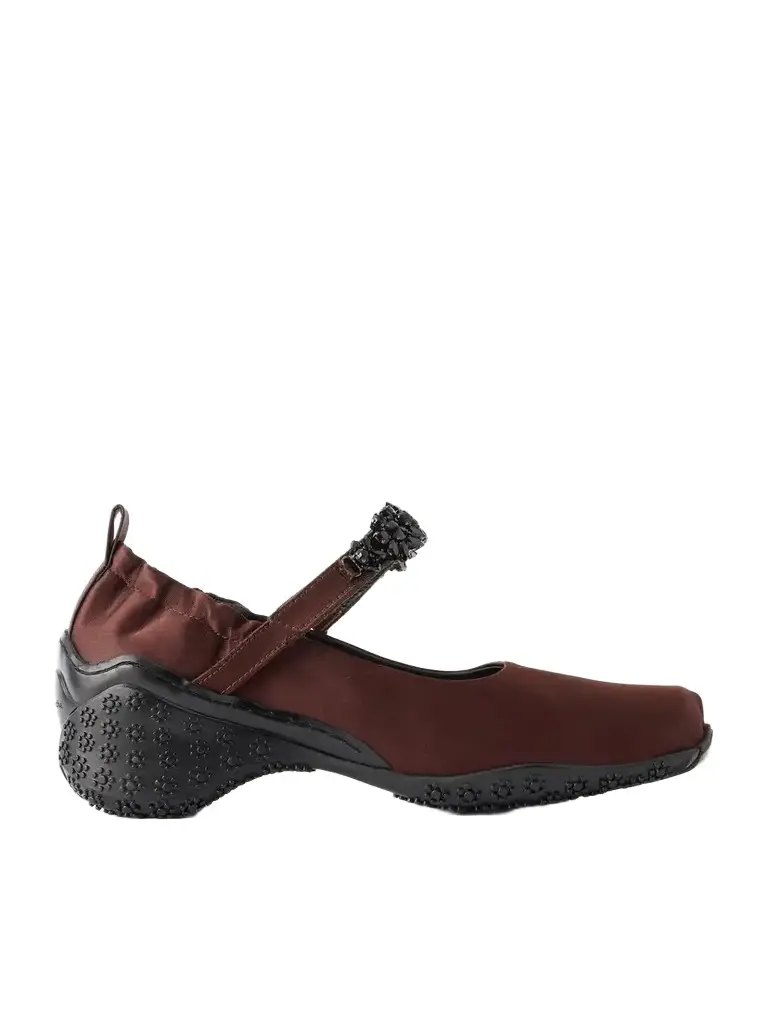Simone Rocha Ballet Runner Crystal-embellished Satin Pumps