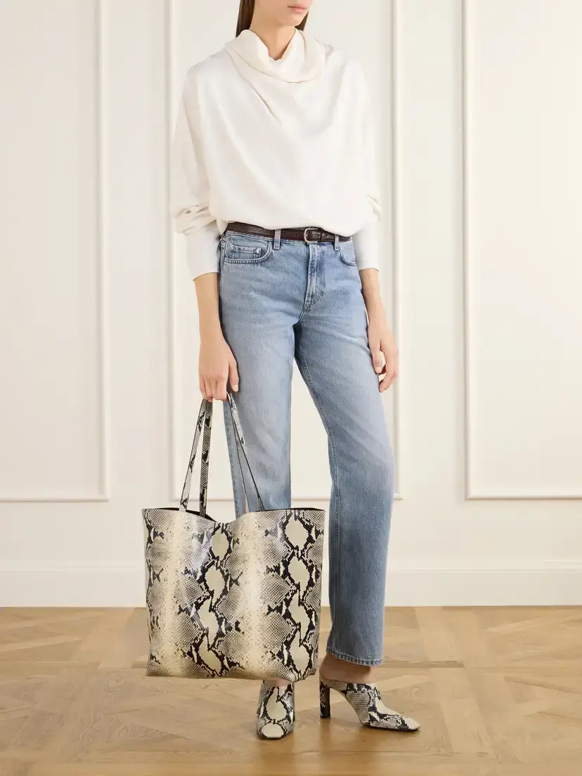 TOTEME Roam Snake-effect Leather Tote | Thumbnail 3 TOTEME Roam Snake-effect Leather Tote | Thumbnail 3