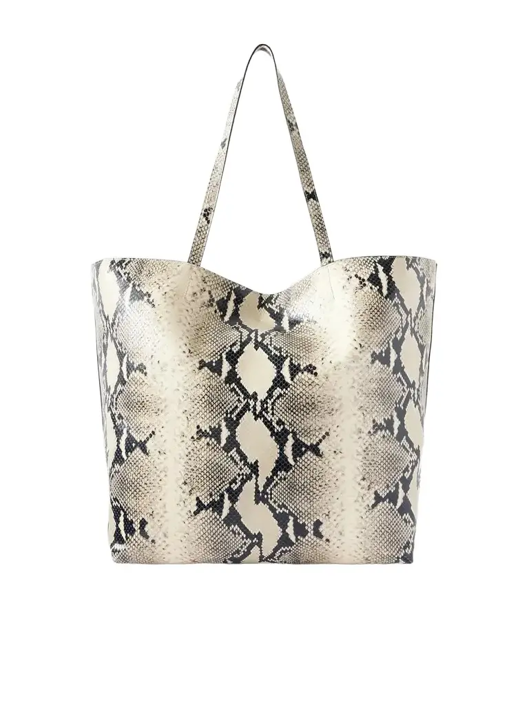 TOTEME Roam Snake-effect Leather Tote