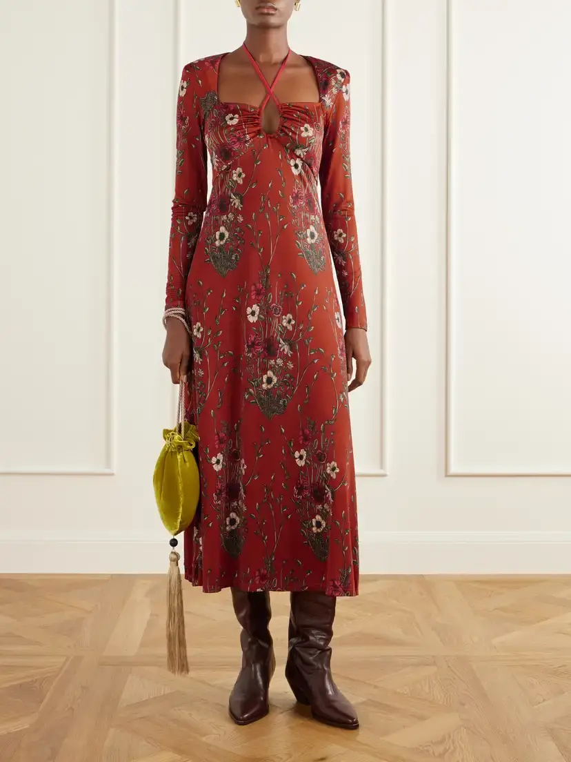 Johanna Ortiz Festive Performance Gathered Floral-print Stretch-jersey Midi Dress | Thumbnail 2 Johanna Ortiz Festive Performance Gathered Floral-print Stretch-jersey Midi Dress | Thumbnail 2