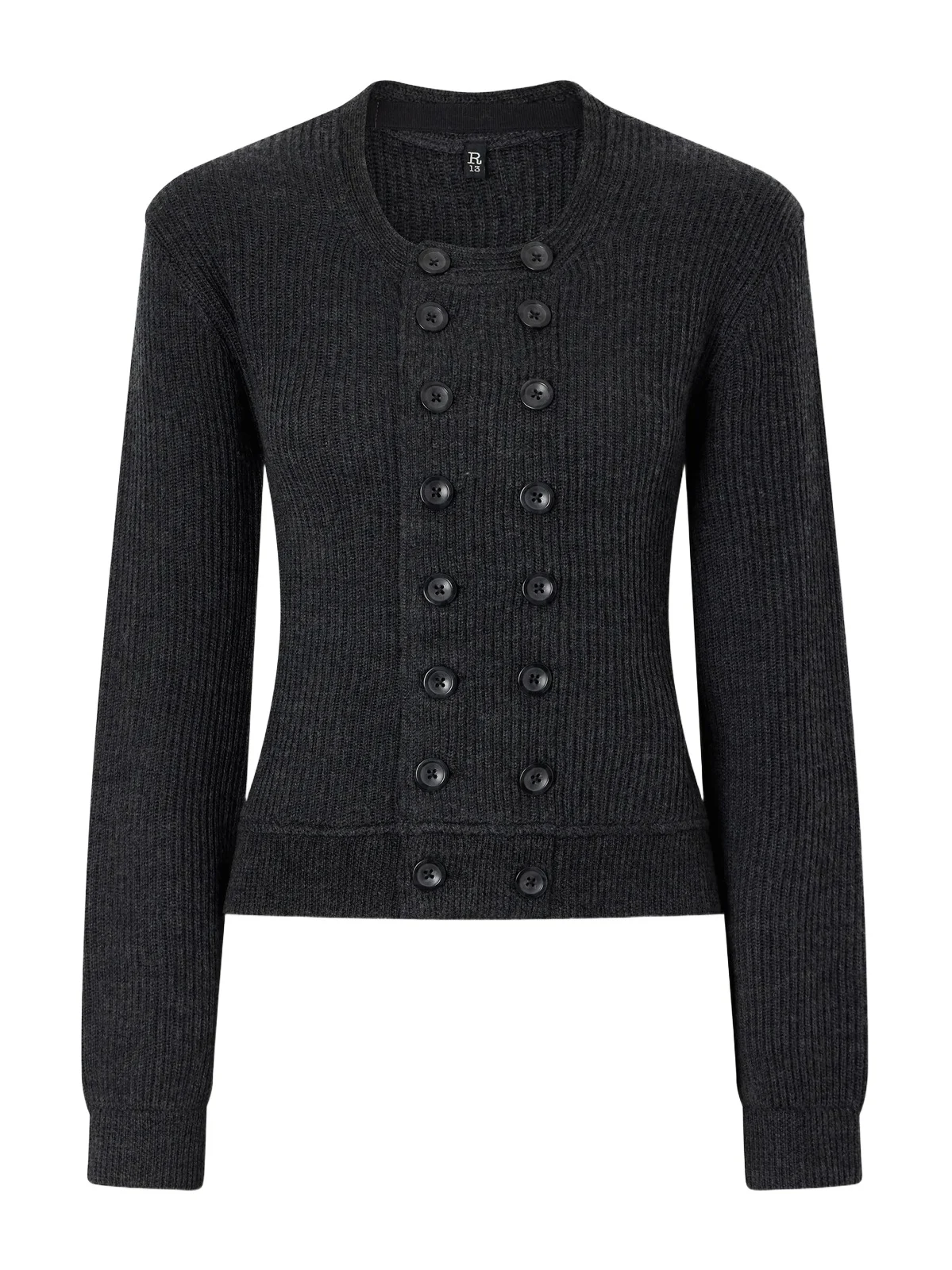 Double-breasted Ribbed-knit Merino Wool Cardigan Double-breasted Ribbed-knit Merino Wool Cardigan