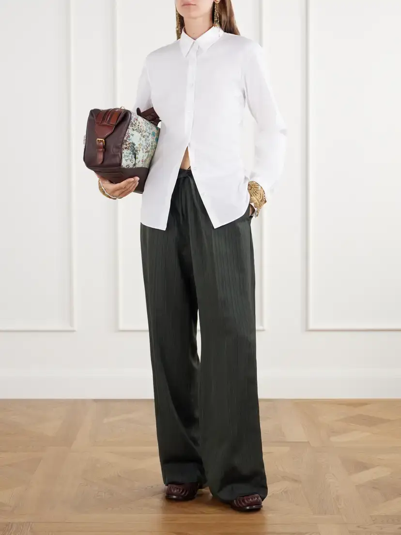 Dries Van Noten Striped Broken Twill Wide-leg Pants | Thumbnail 2 Dries Van Noten Striped Broken Twill Wide-leg Pants | Thumbnail 2