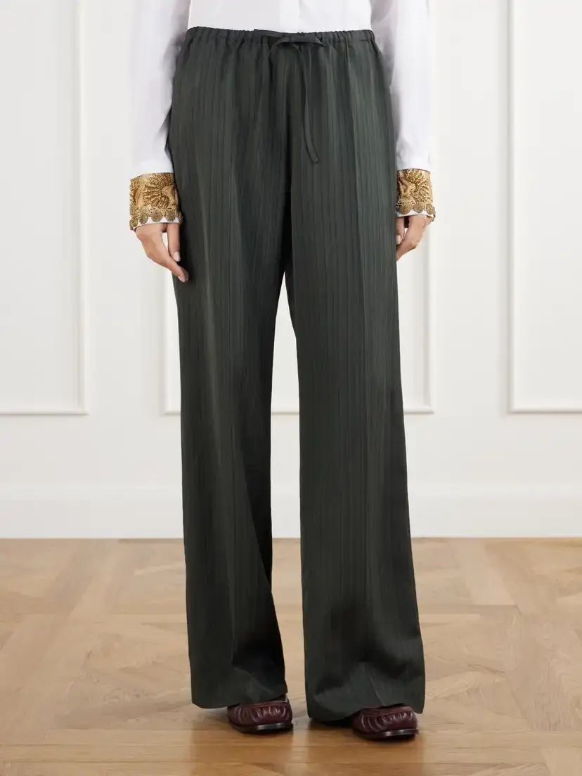 Dries Van Noten Striped Broken Twill Wide-leg Pants | Thumbnail 3 Dries Van Noten Striped Broken Twill Wide-leg Pants | Thumbnail 3