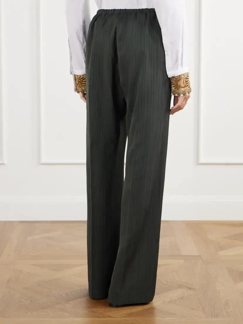 Dries Van Noten Striped Broken Twill Wide-leg Pants | Thumbnail 4 Dries Van Noten Striped Broken Twill Wide-leg Pants | Thumbnail 4