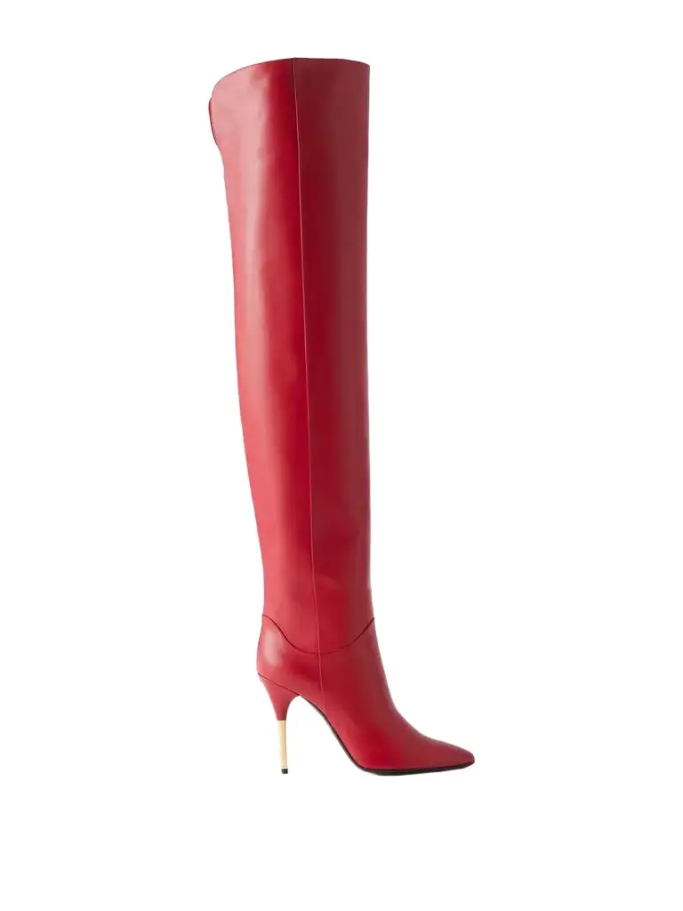 Valentino Garavani Deboot 105 Paneled Leather Knee Boots