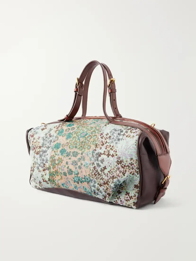 Dries Van Noten Bead-embellished Leather-trimmed Floral-jacquard Weekend Bag | Thumbnail 4 Dries Van Noten Bead-embellished Leather-trimmed Floral-jacquard Weekend Bag | Thumbnail 4