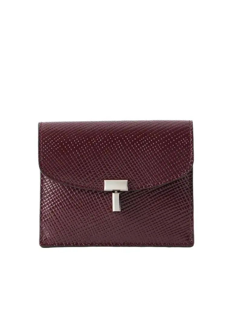 TOTEME T-lock Palmellato Patent-leather Cardholder