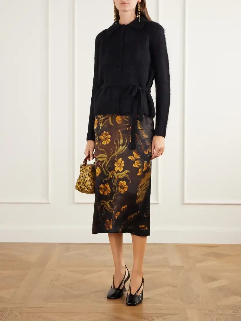 Dries Van Noten Belted Alpaca And Wool-blend Cardigan | Thumbnail 2 Dries Van Noten Belted Alpaca And Wool-blend Cardigan | Thumbnail 2