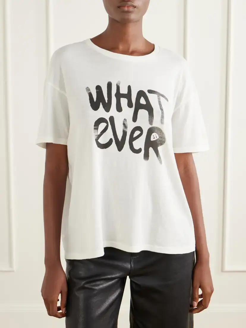 R13 Whatever 13 Printed Cotton And Cashmere-blend Jersey T-shirt | Thumbnail 3