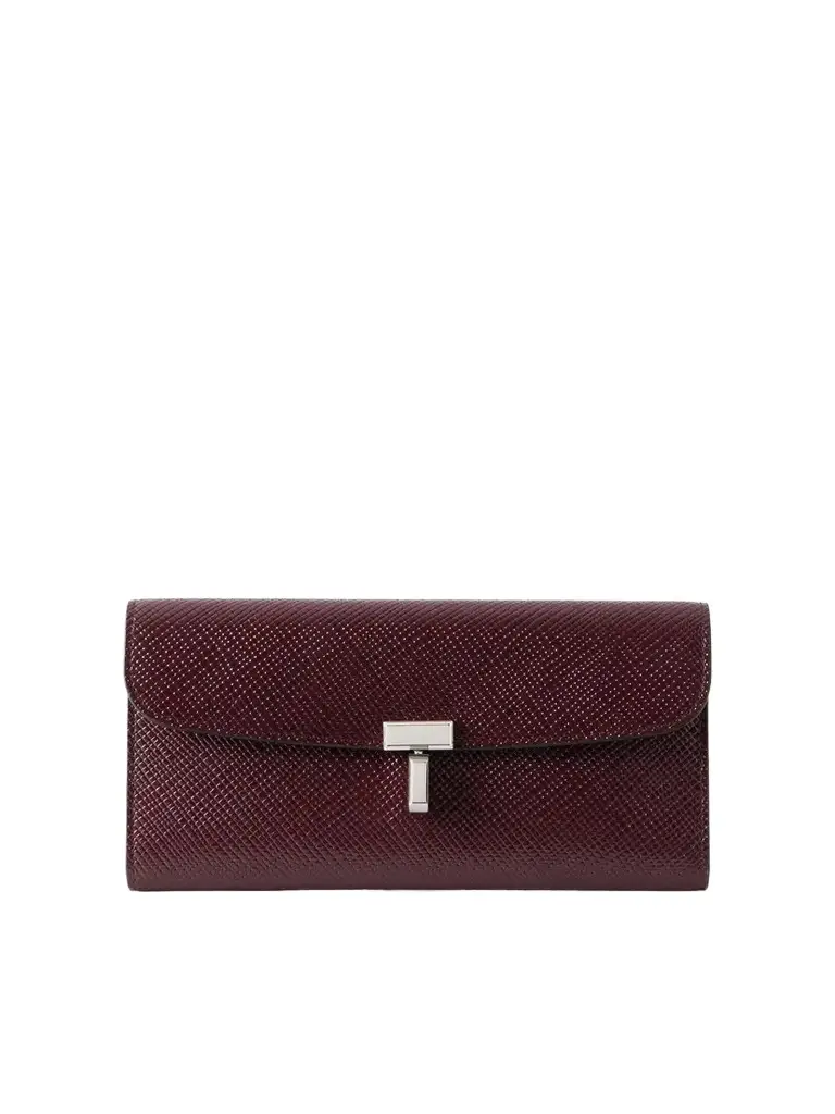 TOTEME T-lock Plamellato Patent-leather Wallet