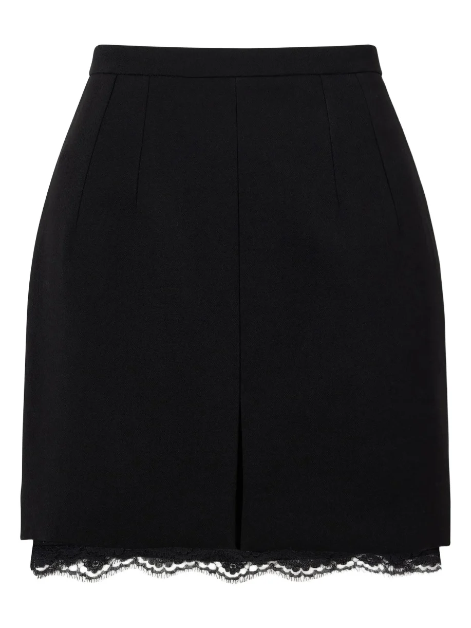 Dolce & Gabbana Lace-trimmed Wool-crepe Mini Skirt