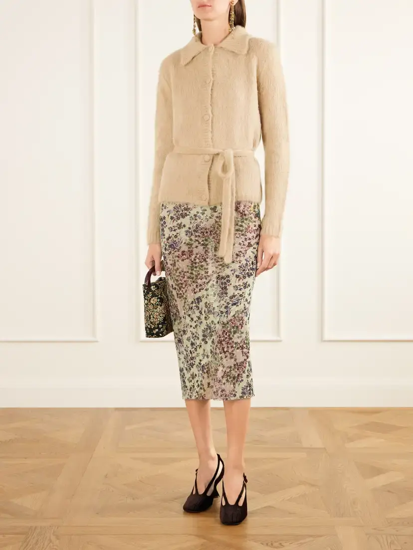Dries Van Noten Belted Alpaca And Merino Wool-blend Cardigan | Thumbnail 2 Dries Van Noten Belted Alpaca And Merino Wool-blend Cardigan | Thumbnail 2