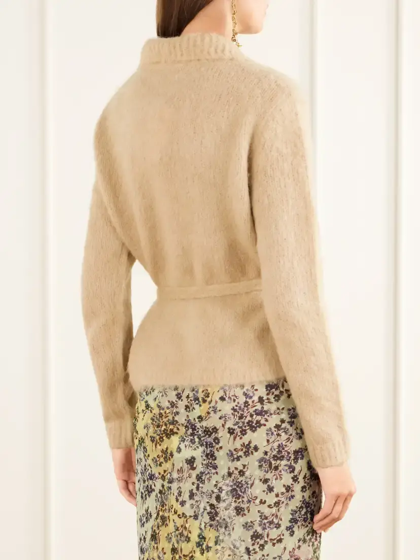 Dries Van Noten Belted Alpaca And Merino Wool-blend Cardigan | Thumbnail 3 Dries Van Noten Belted Alpaca And Merino Wool-blend Cardigan | Thumbnail 3