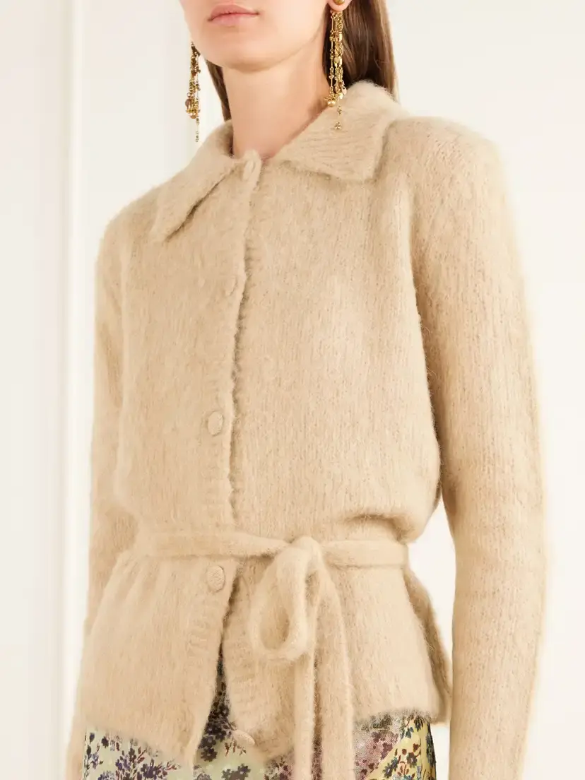 Dries Van Noten Belted Alpaca And Merino Wool-blend Cardigan | Thumbnail 4 Dries Van Noten Belted Alpaca And Merino Wool-blend Cardigan | Thumbnail 4