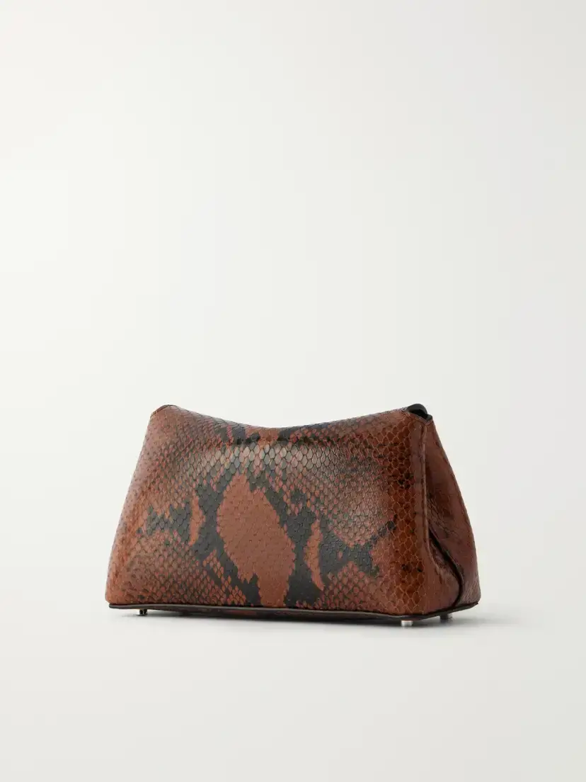 TOTEME T-lock Mini Snake-effect Leather Clutch | Thumbnail 3 TOTEME T-lock Mini Snake-effect Leather Clutch | Thumbnail 3