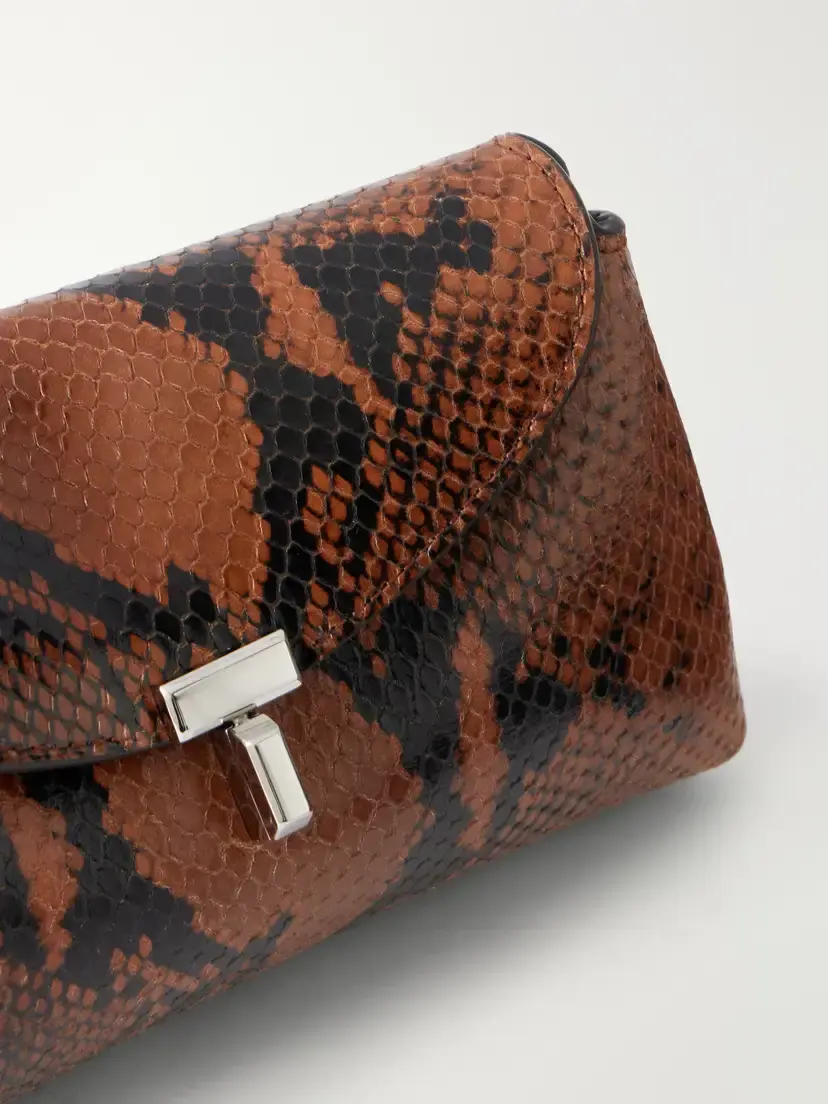 TOTEME T-lock Mini Snake-effect Leather Clutch | Thumbnail 4 TOTEME T-lock Mini Snake-effect Leather Clutch | Thumbnail 4