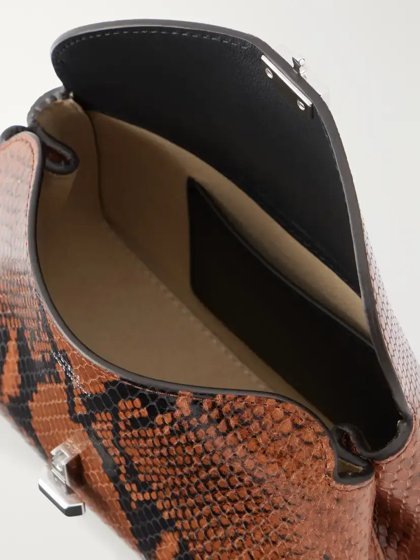 TOTEME T-lock Mini Snake-effect Leather Clutch | Thumbnail 5 TOTEME T-lock Mini Snake-effect Leather Clutch | Thumbnail 5