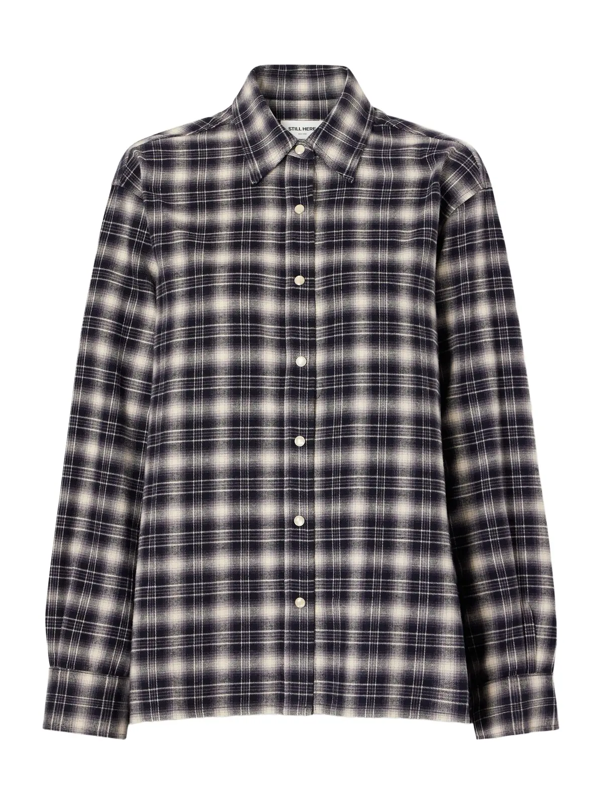 STILL HERE Noon Checked Cotton-blend Plaid Shirt