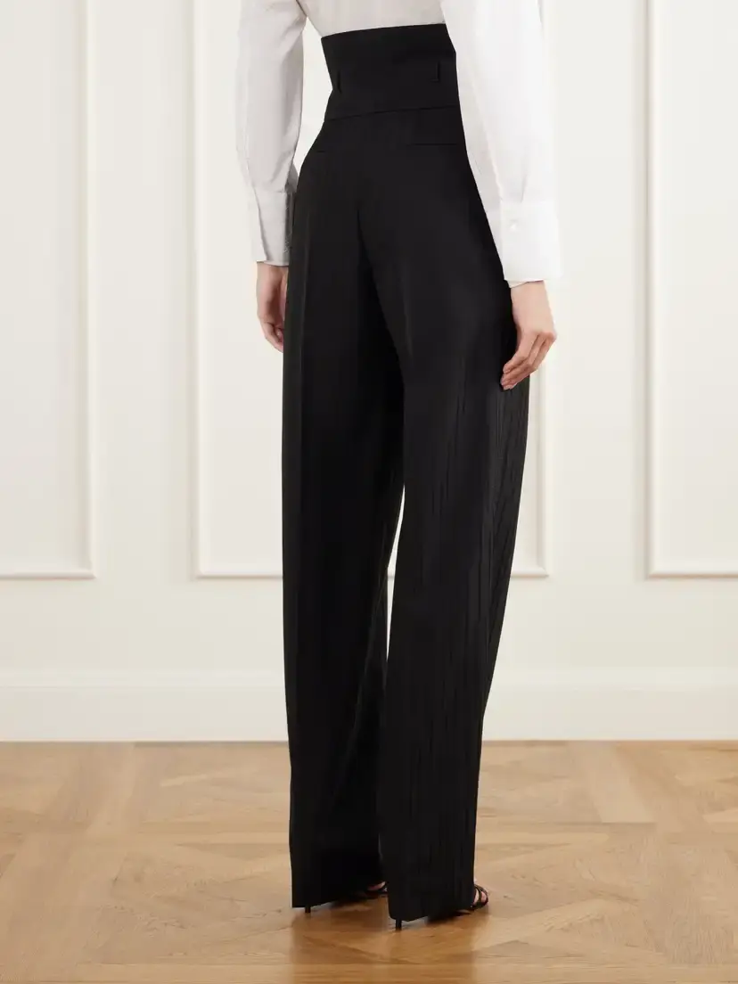 Dolce & Gabbana Pleated Wool-twill High-rise Straight-leg Pants | Thumbnail 4