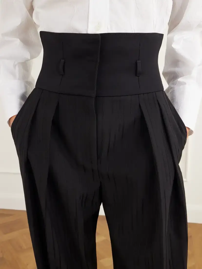 Dolce & Gabbana Pleated Wool-twill High-rise Straight-leg Pants | Thumbnail 5