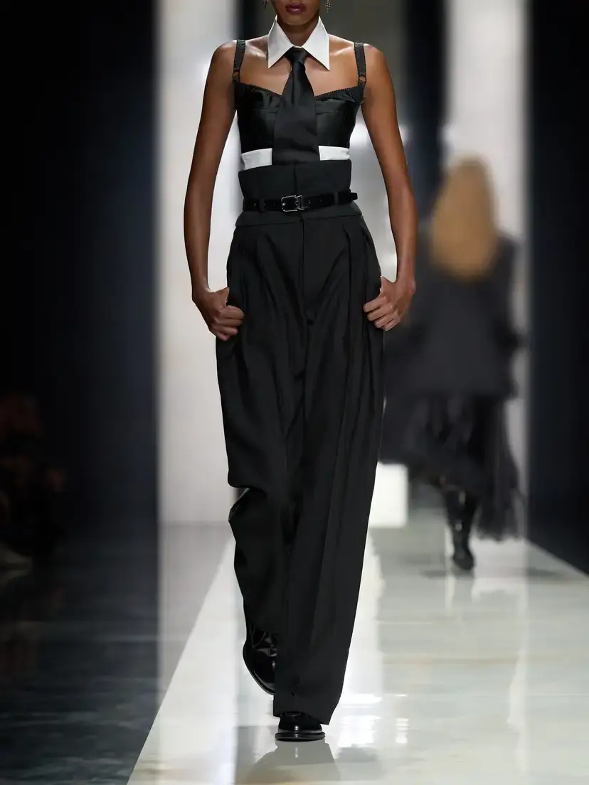 Dolce & Gabbana Pleated Wool-twill High-rise Straight-leg Pants | Thumbnail 6