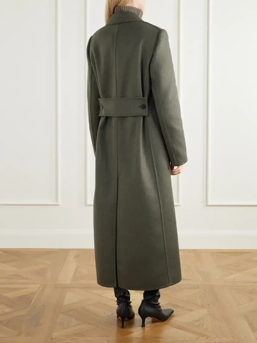 Victoria Beckham Catriona Double-breasted Wool And Cashmere-blend Coat - Green | Thumbnail 4 Victoria Beckham Catriona Double-breasted Wool And Cashmere-blend Coat - Green | Thumbnail 4