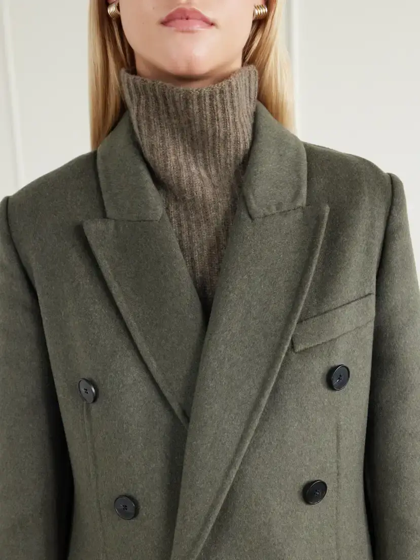 Victoria Beckham Catriona Double-breasted Wool And Cashmere-blend Coat - Green | Thumbnail 5 Victoria Beckham Catriona Double-breasted Wool And Cashmere-blend Coat - Green | Thumbnail 5