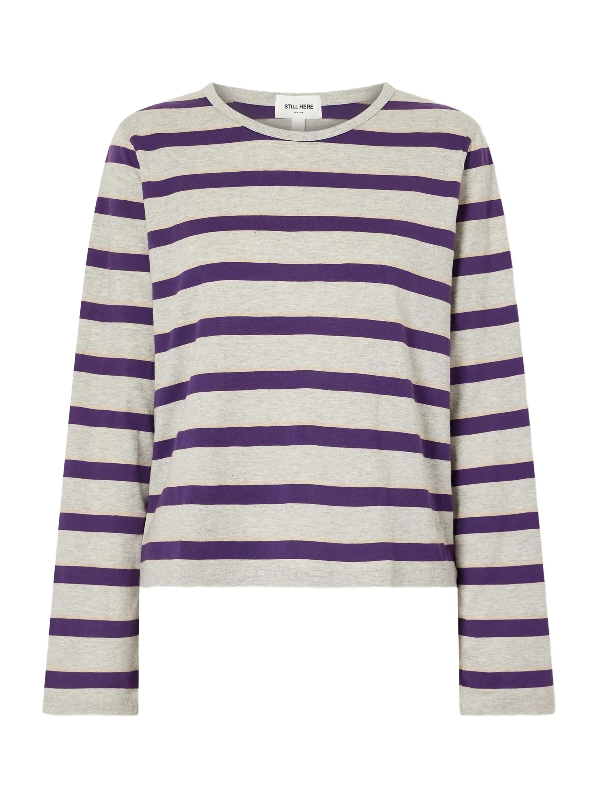 STILL HERE Striped Cotton-jersey T-shirt