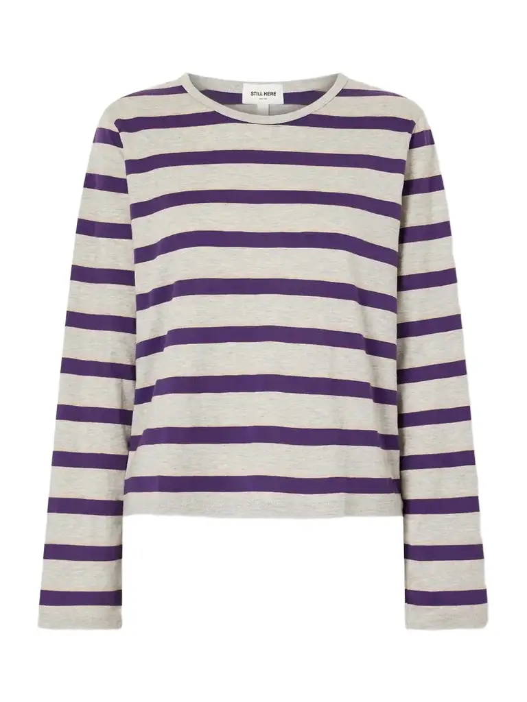 STILL HERE Striped Cotton-jersey T-shirt