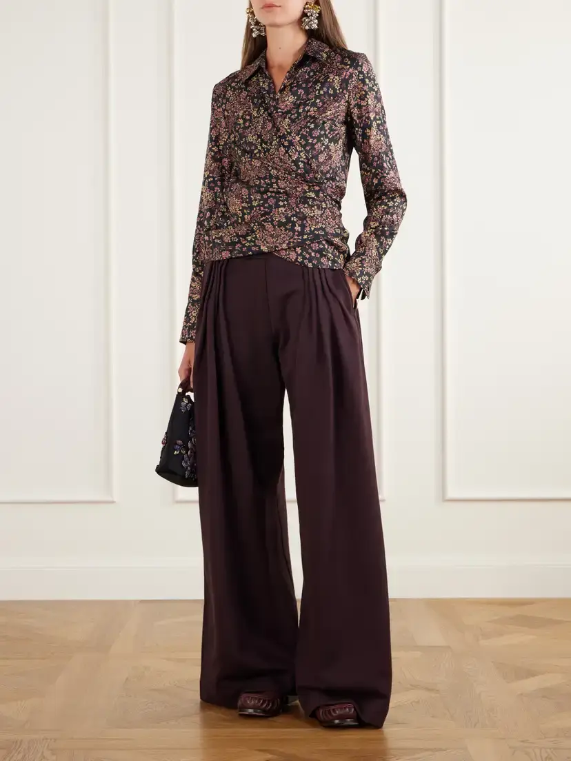 Dries Van Noten Pleated Cotton-jersey Wide-leg Track Pants | Thumbnail 2 Dries Van Noten Pleated Cotton-jersey Wide-leg Track Pants | Thumbnail 2