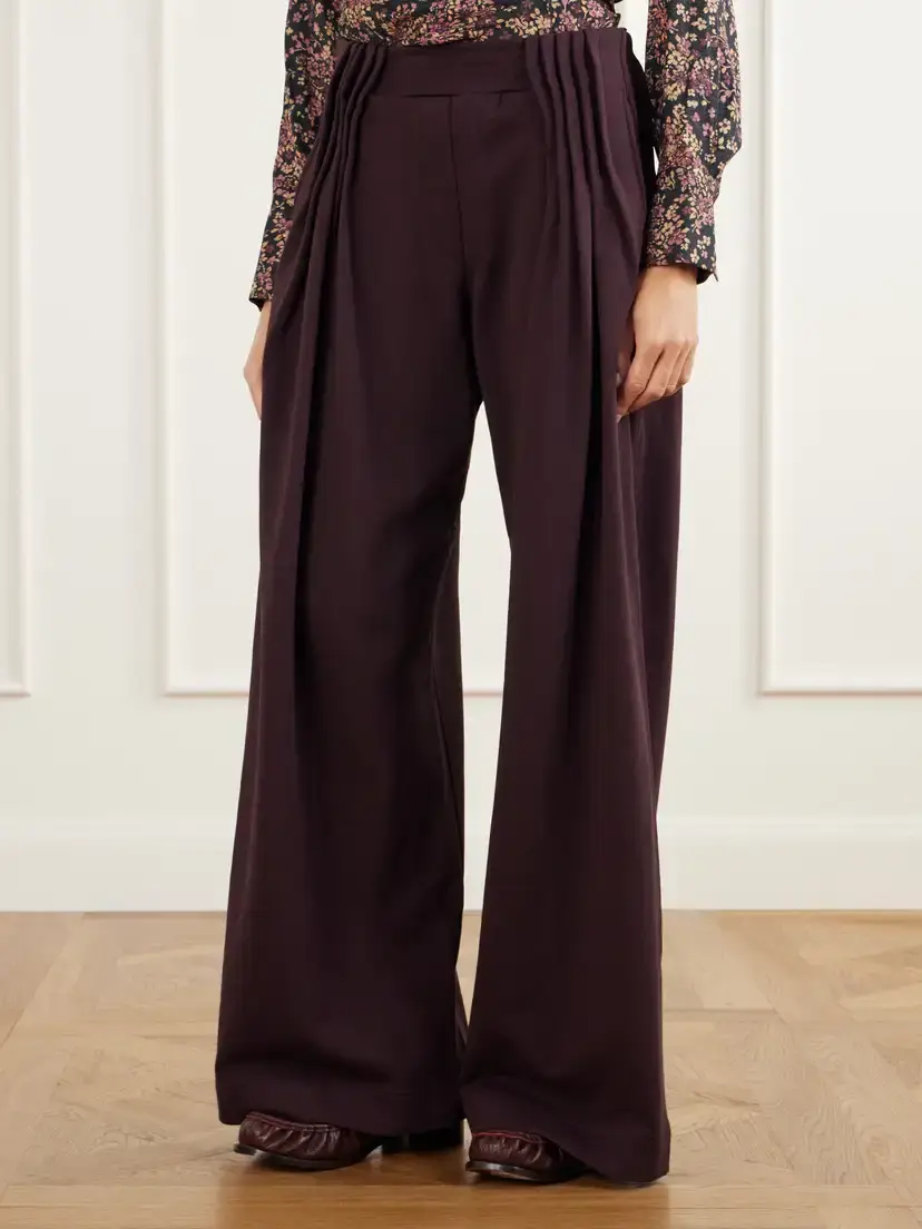 Dries Van Noten Pleated Cotton-jersey Wide-leg Track Pants | Thumbnail 3 Dries Van Noten Pleated Cotton-jersey Wide-leg Track Pants | Thumbnail 3