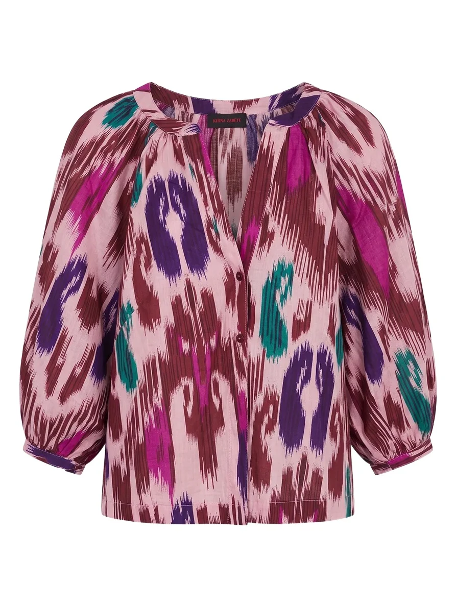 Kirna Zabête Exclusive Collection JoAnne Ikat Cotton Blouse