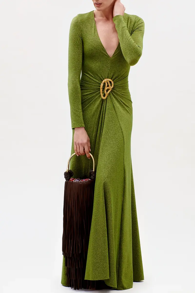 Silvia Tcherassi Melany Long Sleeve Embellished Dress | Thumbnail 2 Silvia Tcherassi Melany Long Sleeve Embellished Dress | Thumbnail 2