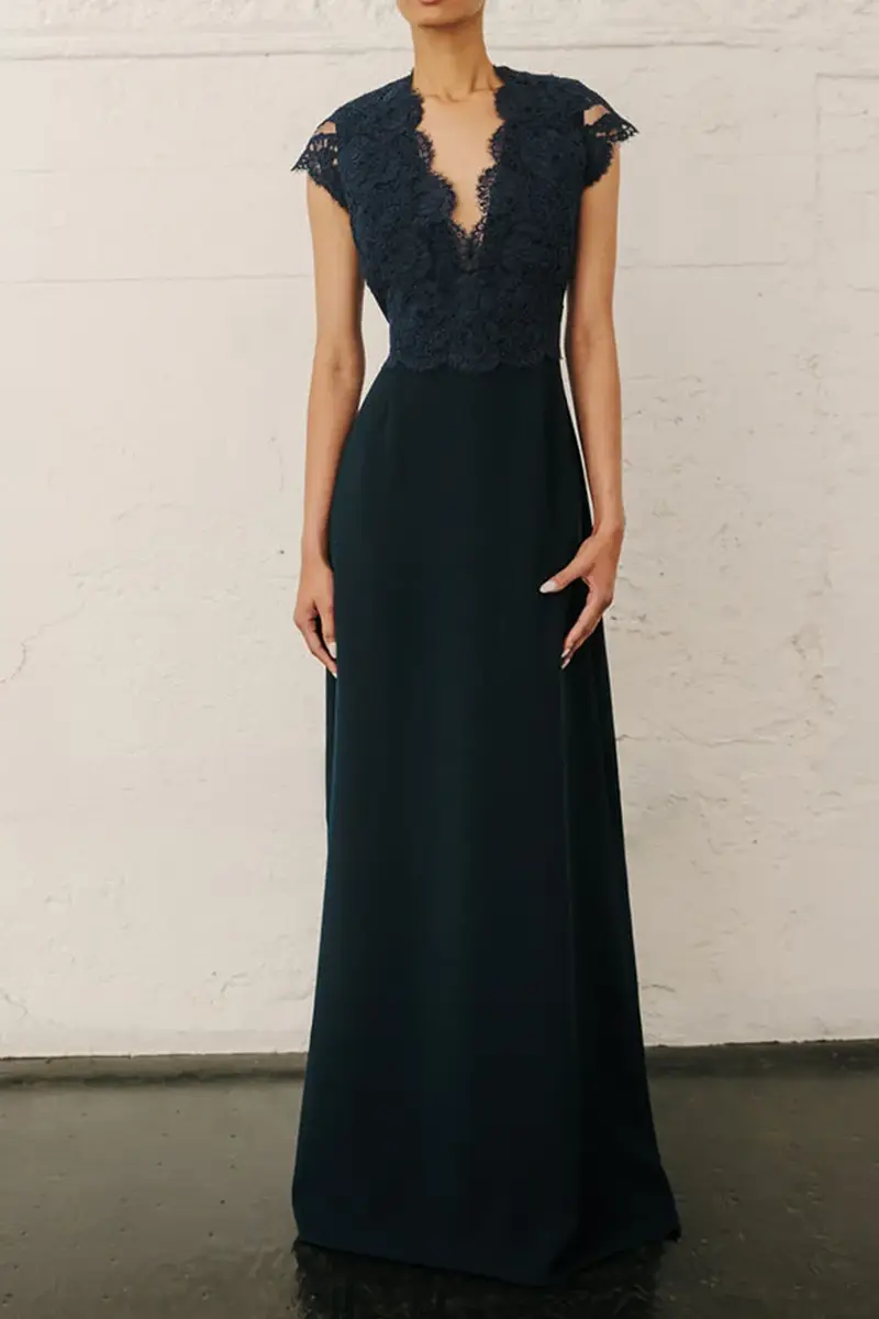Charlotte V-Neck Lace Gown