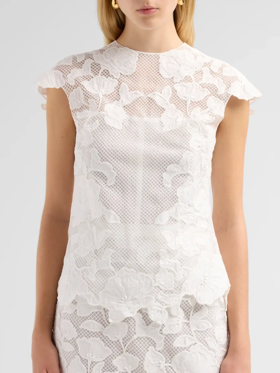 Simkhai Women's Eloisa Floral-Embroidered Mesh Gown | Thumbnail 5