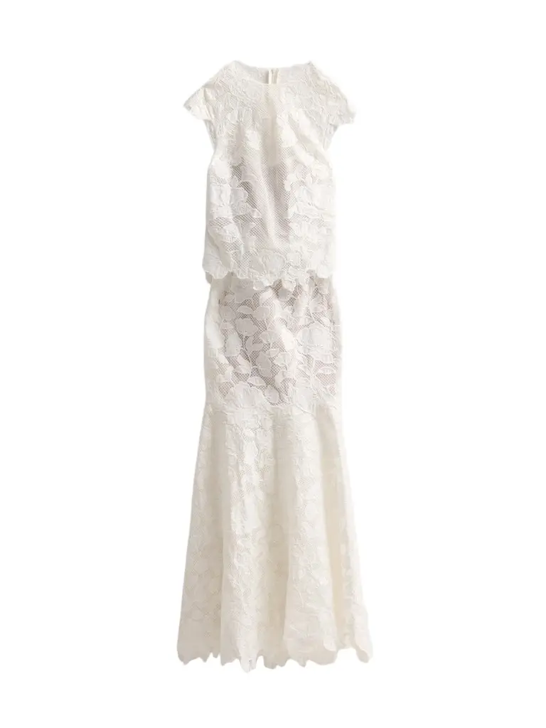 Women's Eloisa Floral-Embroidered Mesh Gown
