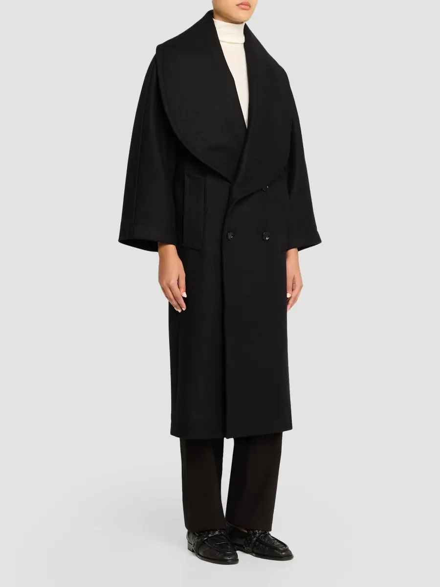 Bottega Veneta Women's Stretch Wool Long Coat | Thumbnail 4 Bottega Veneta Women's Stretch Wool Long Coat | Thumbnail 4