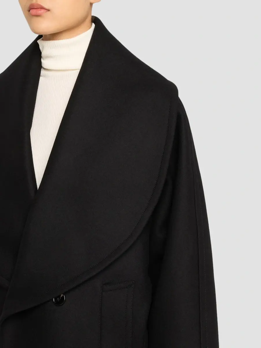 Bottega Veneta Women's Stretch Wool Long Coat | Thumbnail 5 Bottega Veneta Women's Stretch Wool Long Coat | Thumbnail 5