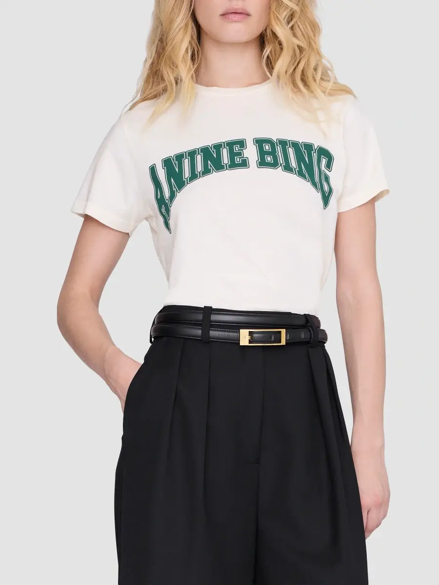 Anine Bing Women's Shelley Cotton Crop T-Shirt | Thumbnail 4