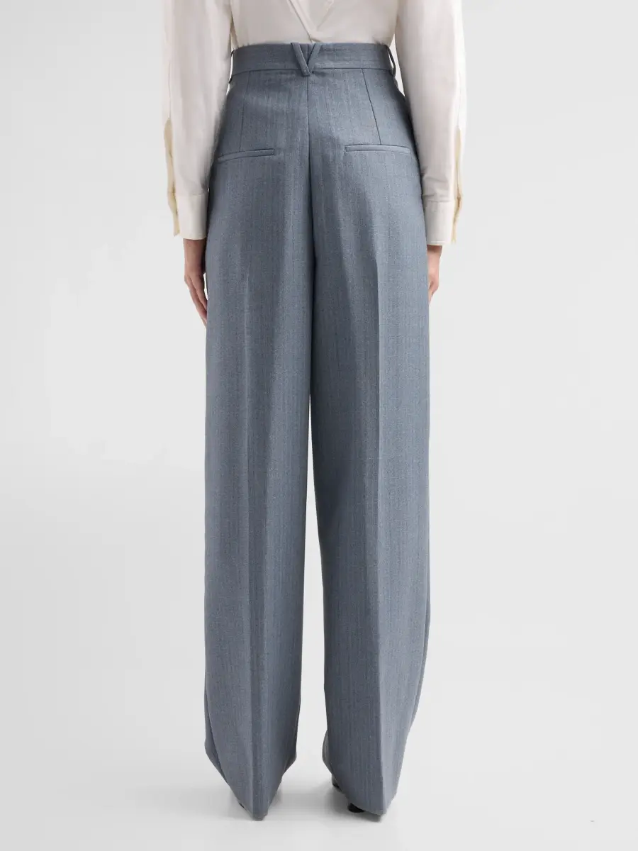 Bottega Veneta Women's Stripe Wool-Mohair Pleated Trousers | Thumbnail 3 Bottega Veneta Women's Stripe Wool-Mohair Pleated Trousers | Thumbnail 3