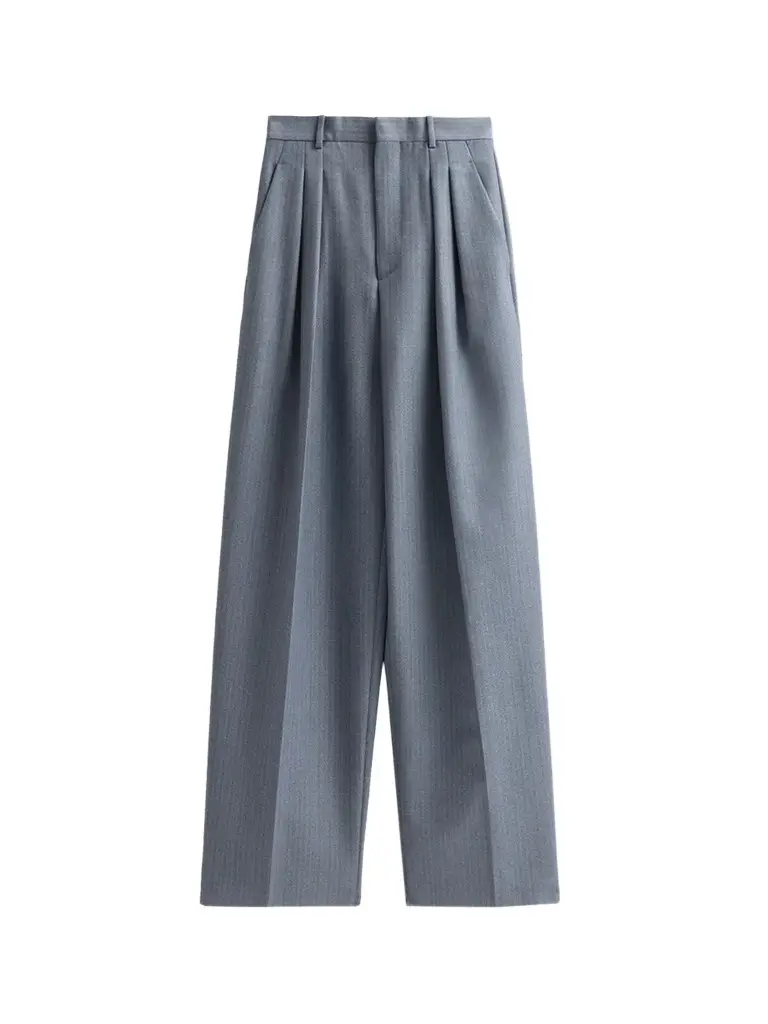 Bottega Veneta Women's Stripe Wool-Mohair Pleated Trousers