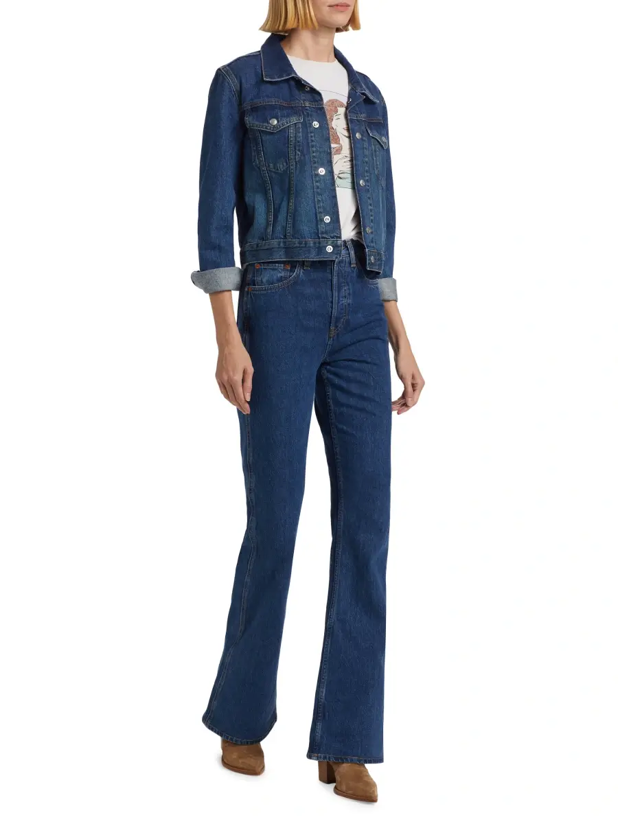 RE/DONE Women's Baby Denim Trucker Jacket | Thumbnail 2
