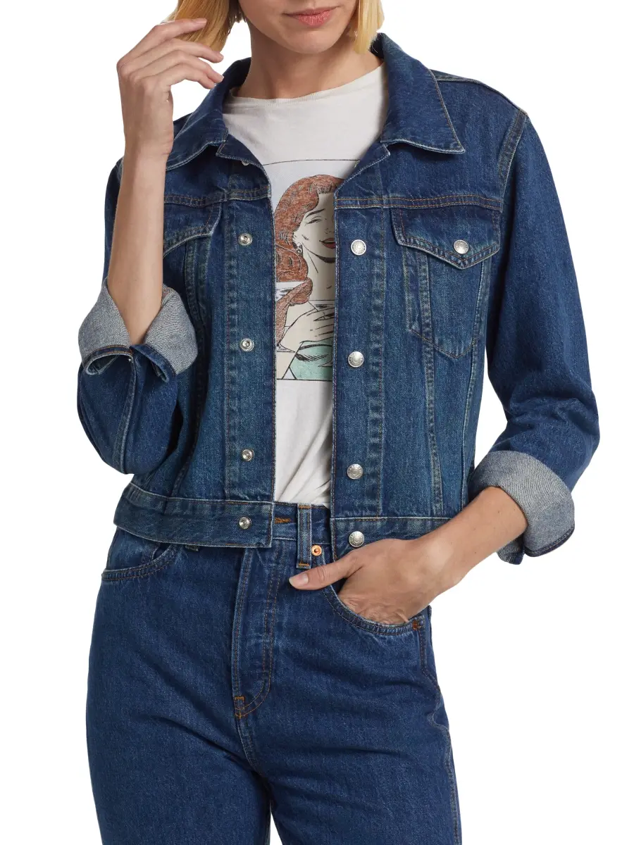 RE/DONE Women's Baby Denim Trucker Jacket | Thumbnail 3