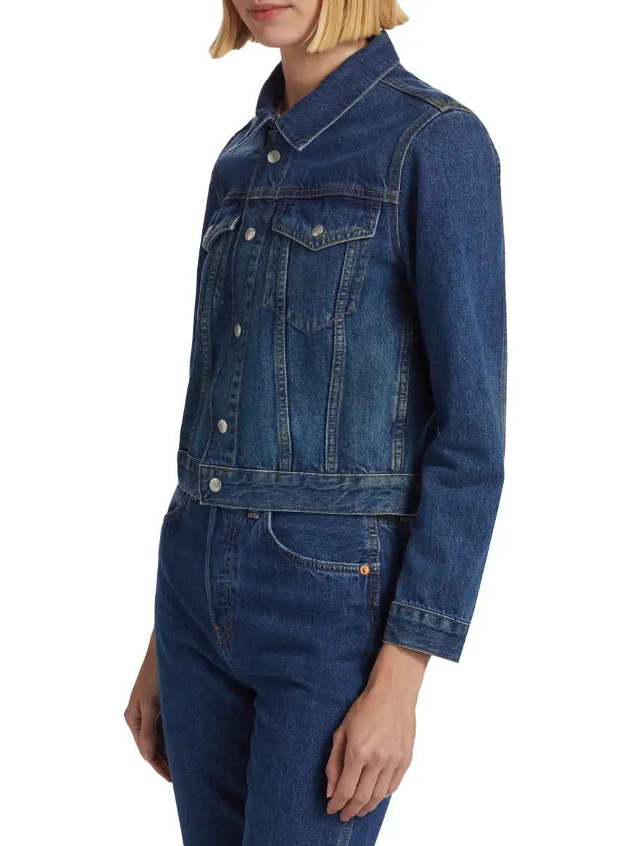 RE/DONE Women's Baby Denim Trucker Jacket | Thumbnail 4