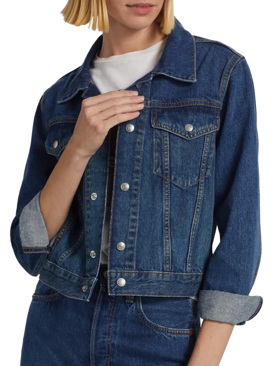 RE/DONE Women's Baby Denim Trucker Jacket | Thumbnail 6