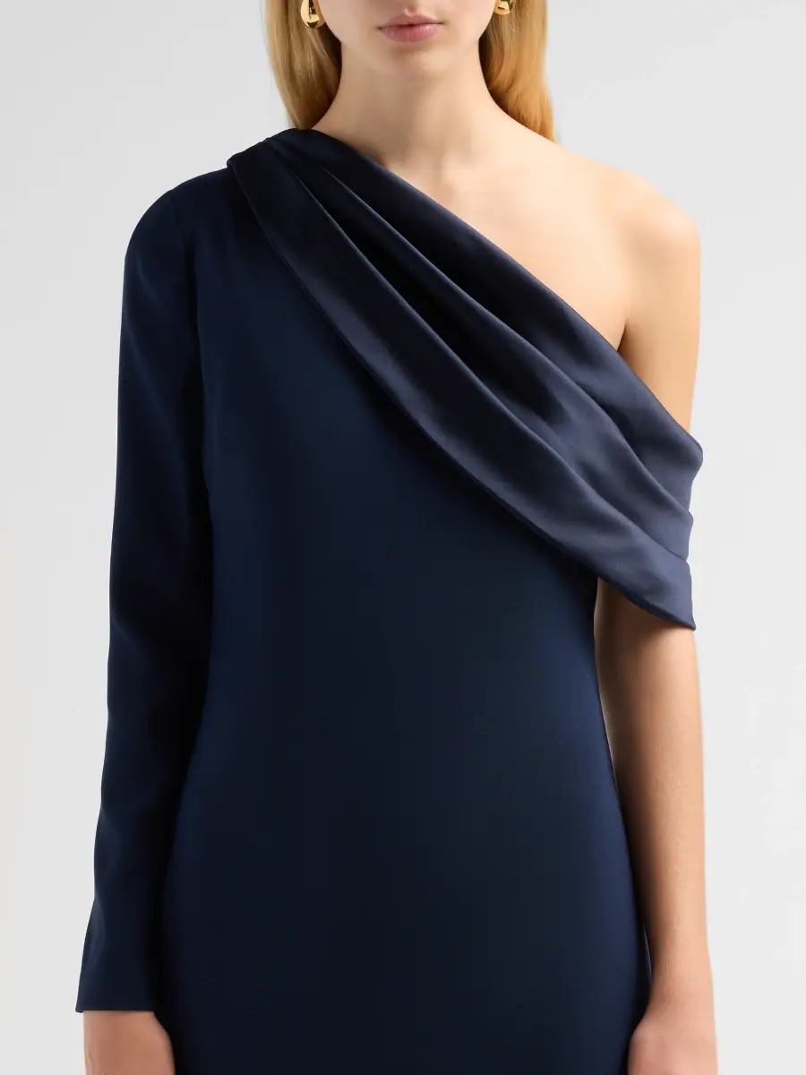 BADGLEY MISCHKA Women's Draped One-Shoulder Column Gown | Thumbnail 5 BADGLEY MISCHKA Women's Draped One-Shoulder Column Gown | Thumbnail 5