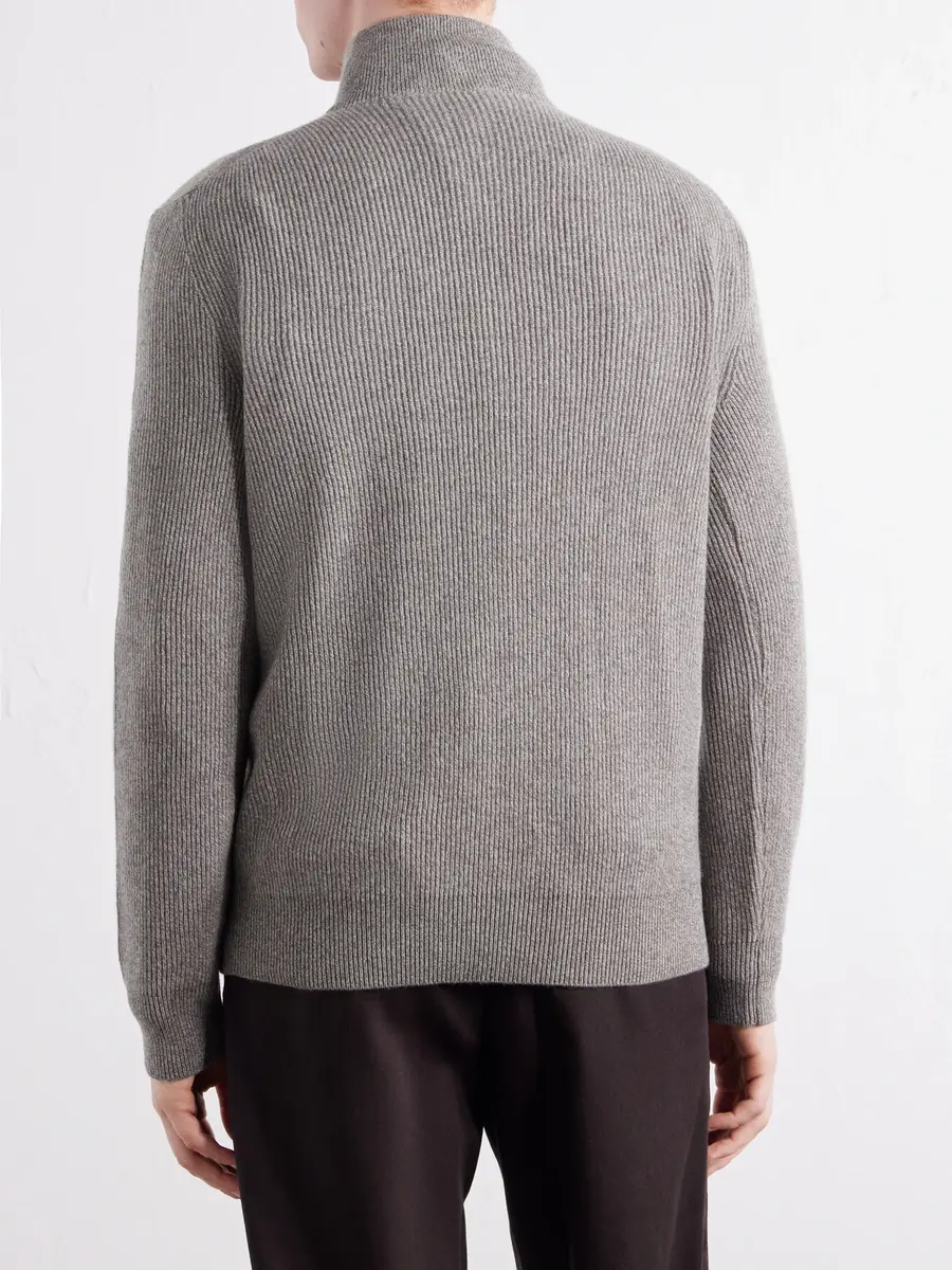 PIACENZA 1733 Ribbed Cashmere Half-Zip Sweater - Men | Thumbnail 4 PIACENZA 1733 Ribbed Cashmere Half-Zip Sweater - Men | Thumbnail 4